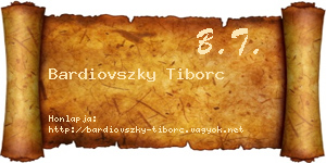 Bardiovszky Tiborc névjegykártya